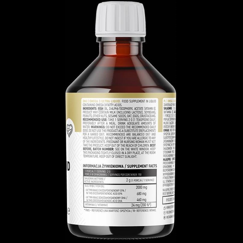 Dầu Cá Cô Đặc Dạng Lỏng Omega 3 Ultra Liquid Ostrvit - 300ml