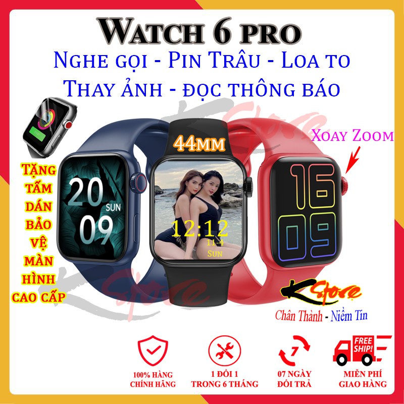 Đồng hồ thông minh❤️❤️Vòng đeo tay thông minh Nam Nữ❤️❤️Smart watch Seri 6 chống nước giá rẻ nghe gọi 2 chiều bluetooth