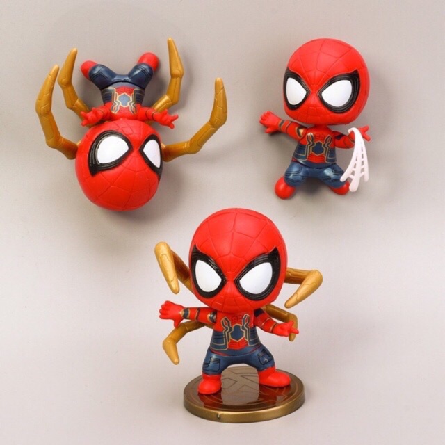 [Không hộp] Mô hình combo 8 món Chibi Black Panther - Ironman - Spiderman Marvel
