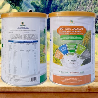 Sữa gạo lứt (vị mặn) hộp 450g - Bột sữa gạo lứt sinh thái Điện Biên DB FOOD hoàn toàn tự nhiên tốt cho sức khỏe