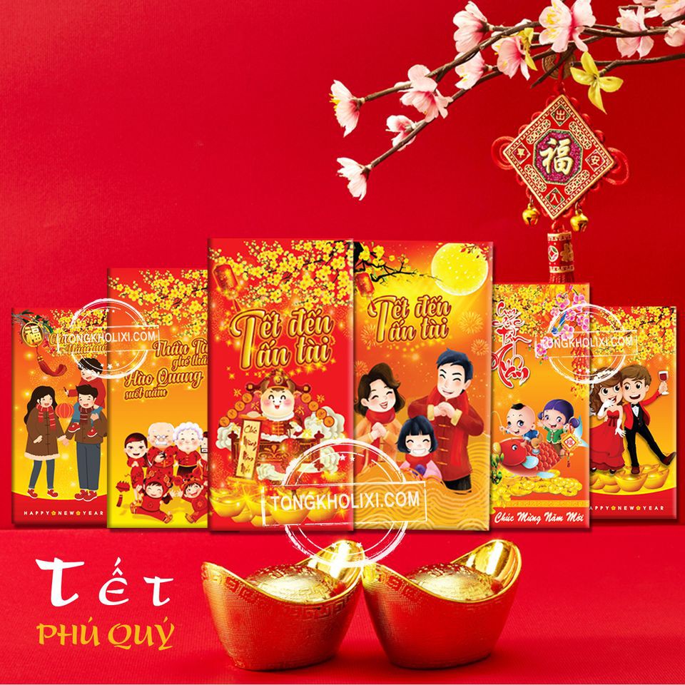 10c LÌ XÌ MẪU NGẪU NHIÊN - Bao Lì Xì Đóng Túi Sẵn - Giấy Bóng Giấy Nhám Cực Đẹp | BigBuy360 - bigbuy360.vn