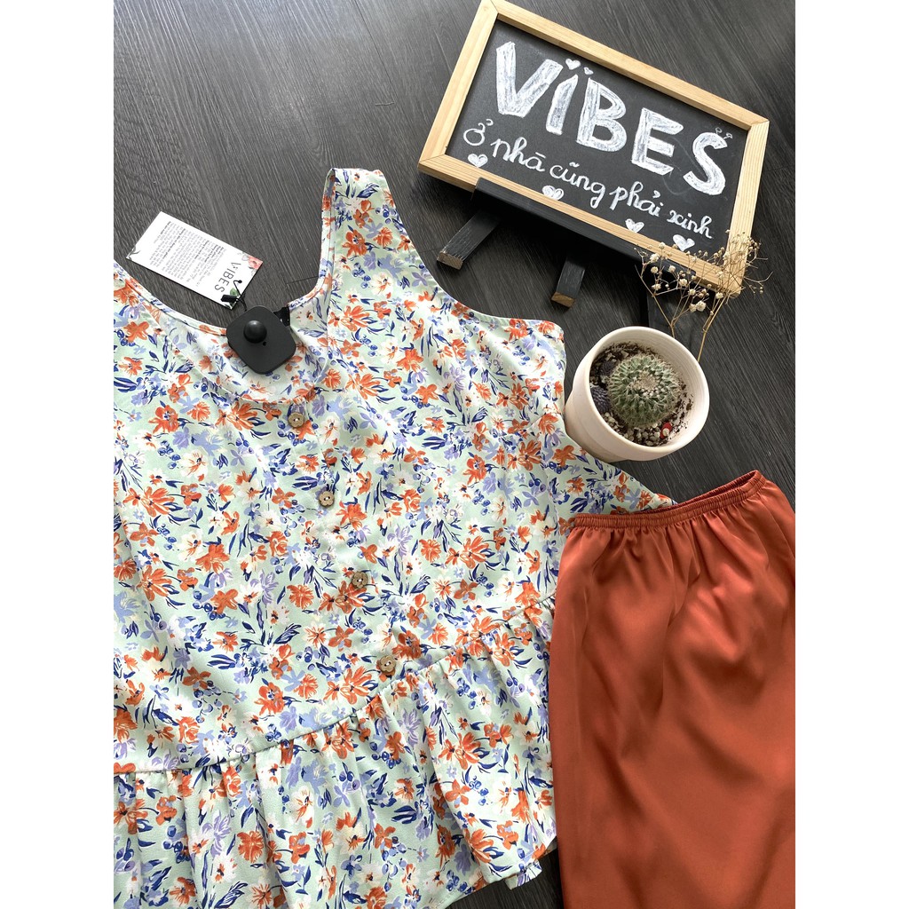 Đồ độ nữ mặc nhà cao cấp VIBES Honey Sleeveless Set