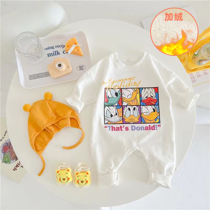 Bộ Áo Liền Quần Phong Cách Phương Tây Dễ Thương Thời Trang Xuân Thu Cho Bé Sơ Sinh