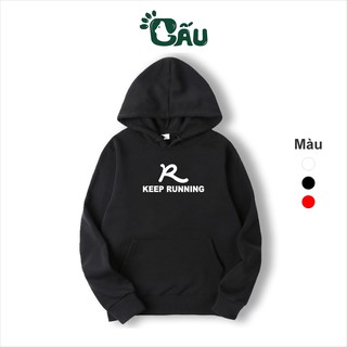 Áo khoác hoodie Gấu194 Keep Running vải nỉ co dãn, dày dặn mềm mịn form rộng