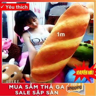 [Rẻ nhất Shopee] GỐI ÔM HÌNH BÁNH MÌ 3D (SIZE LỚN 1M) GẤU BÔNG CAO CẤP