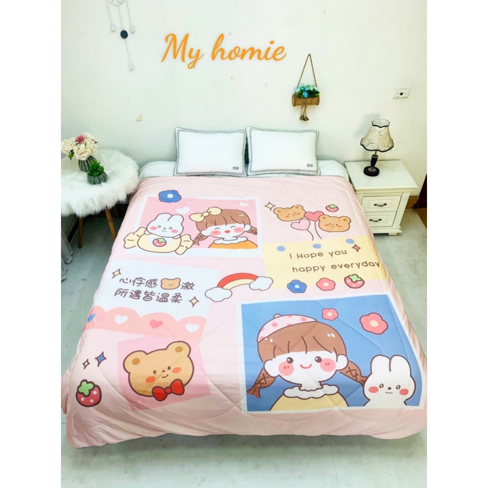 CHĂN THUN LẠNH - Phong cách Hàn Quốc - đắp mùa hè hoặc phòng điều hoà rất hợp