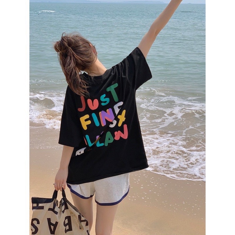 Áo thun phông logo tay nam nữ PINK tay lỡ form rộng DLAMSX Unisex