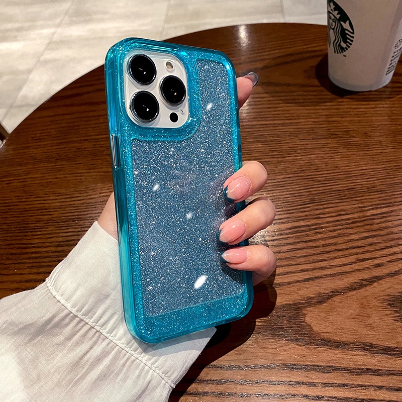 Ốp Điện Thoại Trong Suốt Chống Sốc Lấp Lánh Cho iPhone 13 12 11 Pro MAX XS MAX XR X 7+ 8 Plus