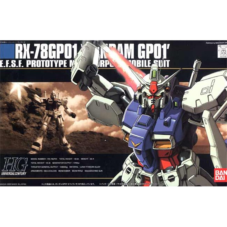 Mô Hình Gundam Bandai HG 013 RX-78 GP01 Gundam Zephyranthes 1/144 UC Gundam 0083 [GDB] [BHG]