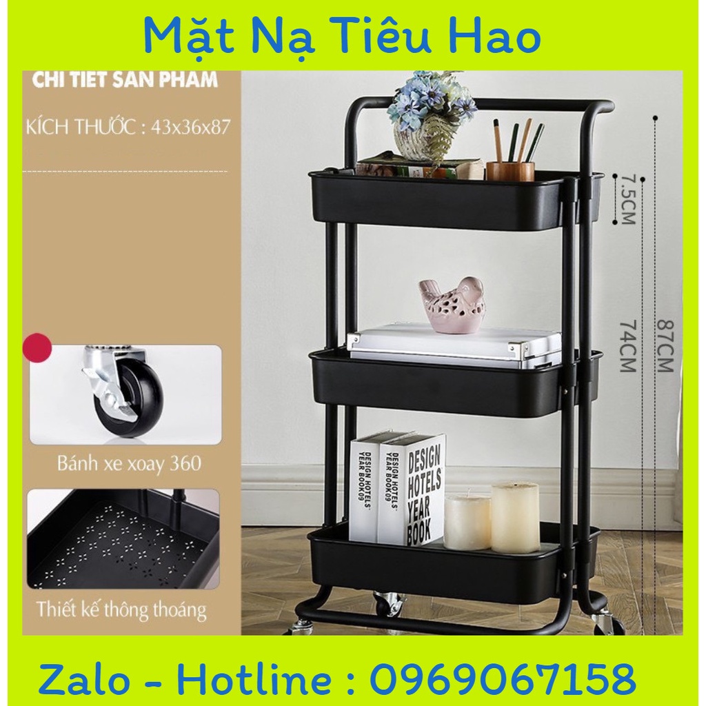 Kệ nhựa 3 tầng ( xe đẩy nhựa 3 tầng )
