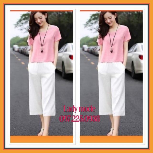 Quần lửng ống rộng culottes chất vải đũi xước cao cấp thoáng mát, phối đồ dễ dàng