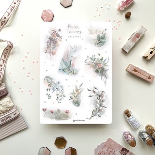 Painting Sticker - Pastel Flowers Pack - Sticker dán sổ ⭐ Bullet Journal Stickers, Sticker Chủ Đề Hoa Màu Pastel