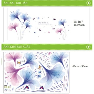 Decal Dán Tường Hoa Pha Lê Tím