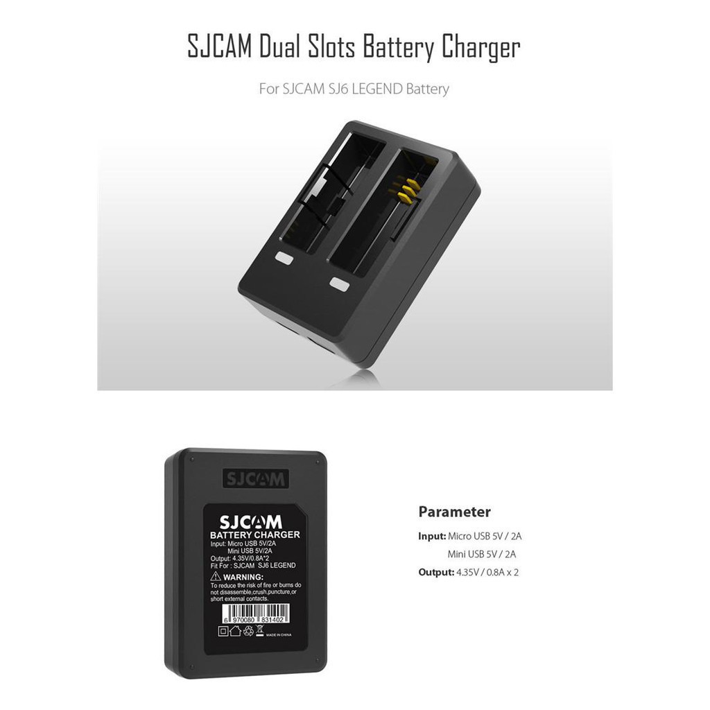 Siêu Hot HOT  Dock sạc đôi cho camera hành trình SJCAM SJ6 legend, SJ6 legend air, dock sạc sjcam sj6 lengend, dock sạc