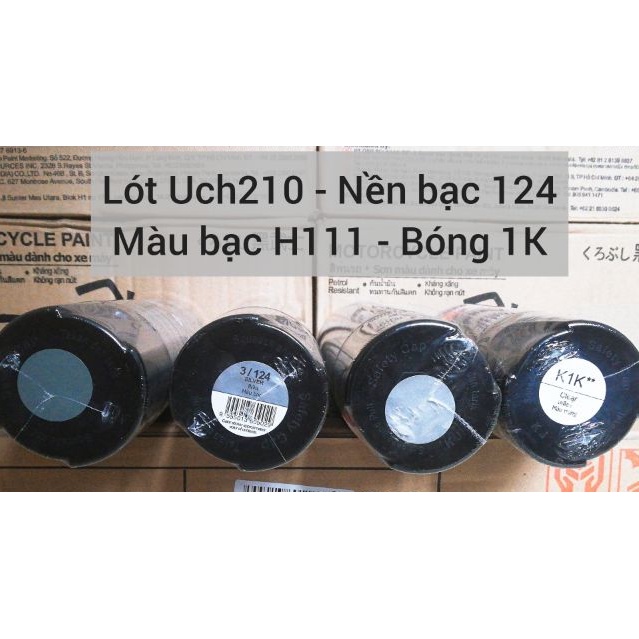 [ COMBO 4 CHAI ] SƠN XỊT SAMURAI MÀU BẠC SÁNG HONDA UCH210 - 124 - H111 - K1K
