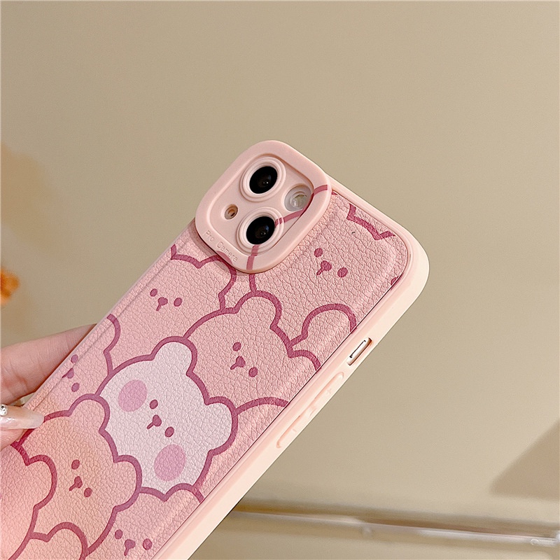 Ốp lưng iphone ốp Điện Thoại Da In Hình Gấu Cho iPhone 14 13 12 11 PROMAX XS XR XSMAX SE2020 6 7 8PLUS