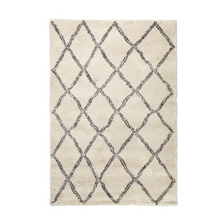 Thảm phòng khách | JYSK Aksfrytle | polypropolene trắng kẻ trám kích thước | 135x190cm