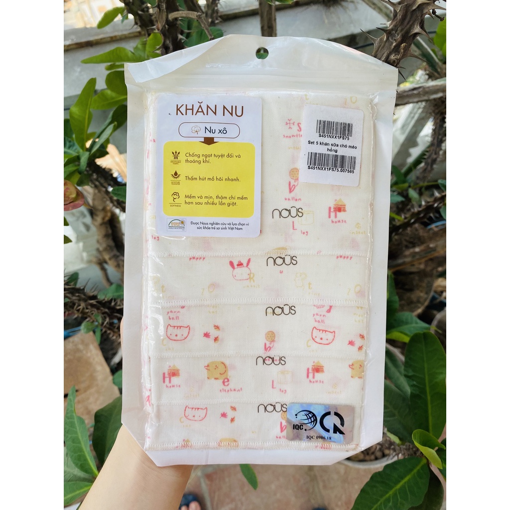 Yếm/Khăn sữa vải xô cho bé in họa tiết cao cấp Nous - Onesize