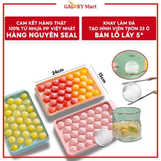 Khay đá 33 viên, khuôn làm đá, thạch hoa quả vỉ hình tròn có nắp đậy Cao Cấp