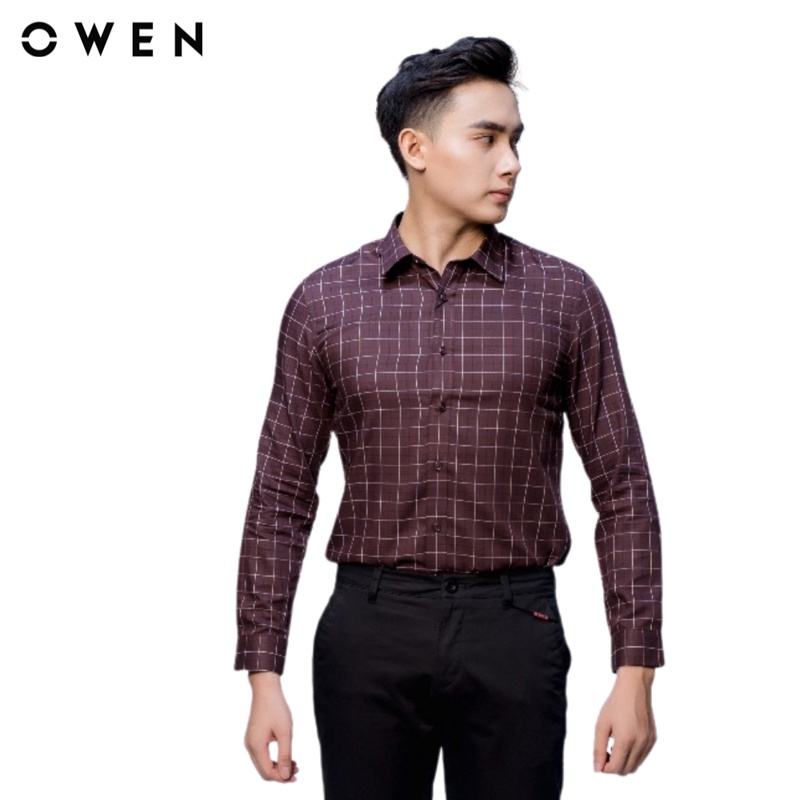 Áo sơ mi Dài tay Owen Bamboo Slim Fit màu Nâu - AS61012D