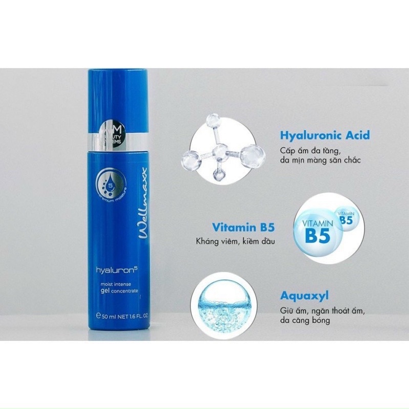 GEL HA + B5 - SIÊU PH.ỤC H.ỒI VÀ DƯỠNG ẨM WELLMAXX HYALURON MOIST INTENSE GEL CONCENTRAT