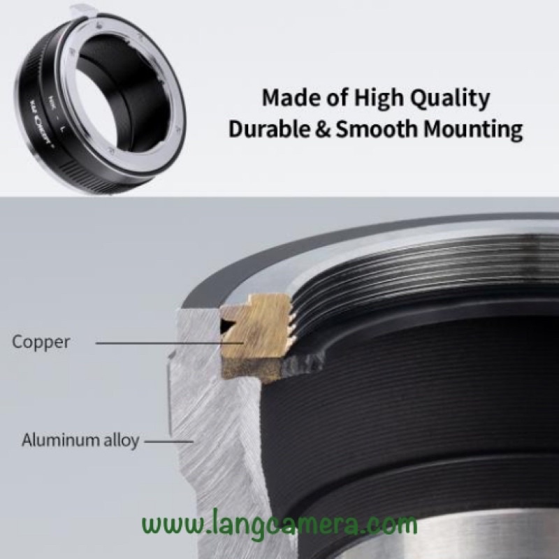 Ngàm chuyển AI- SL hiệu K&amp;F Concept (sử dụng lens Nikon trên máy Lumix, Leica, Sigma ngàm L)