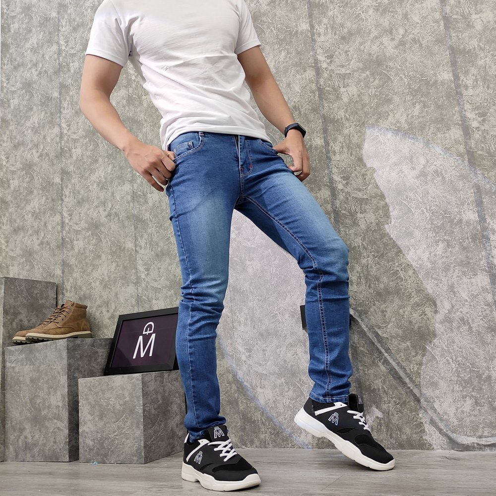 [Mã FAMALLT5 giảm 15% đơn 150K] Quần jean nam co giãn MĐ Q105 xanh nhạt loại tốt | BigBuy360 - bigbuy360.vn