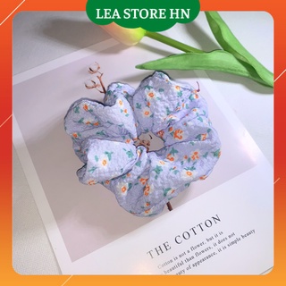 Dây Buộc Tóc Scrunchies [THIẾT KẾ CAO CẤP] Vải Đũi Xốp Hoa Nhí N10