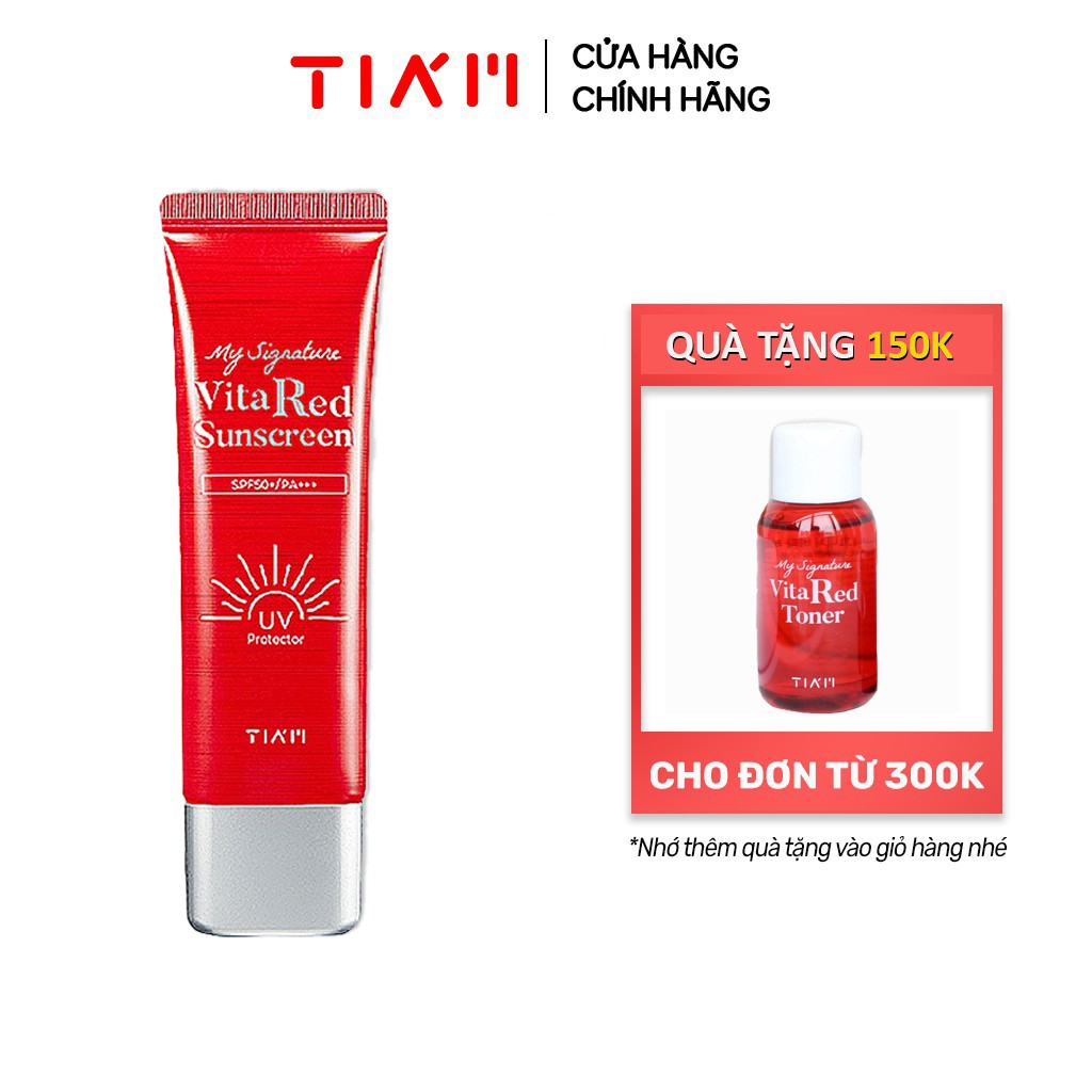 Kem chống nắng dưỡng trắng Tia'm My Signature Vita Red Sunscreen với SPF 50/PA+++ 50ml