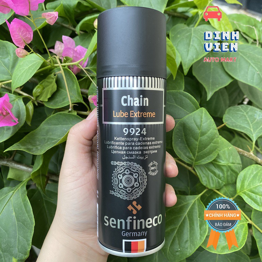 Xịt Dưỡng Sên Senfineco 9924 - 200ML Chain Lub Extreme Mỡ chịu nhiệt độ cao tổng hợp hoàn toàn, và chống bụi bẩn, nước .