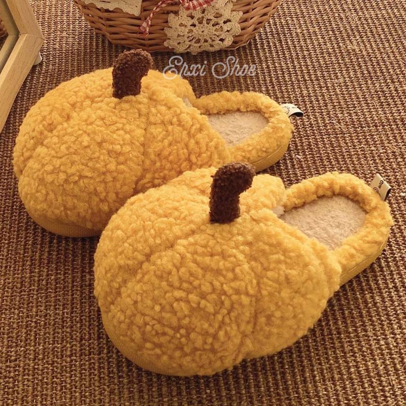 Oeteo Dép Bông Đi Trong Nhà Hình Bí Ngô Dễ Thương Cho Nam Và Nữ