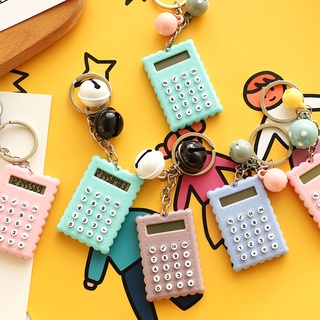 Máy Tính Bỏ Túi Kỹ Thuật Số Siêu Mỏng Hình Bánh Quy Có Chuông Cho Học Sinh