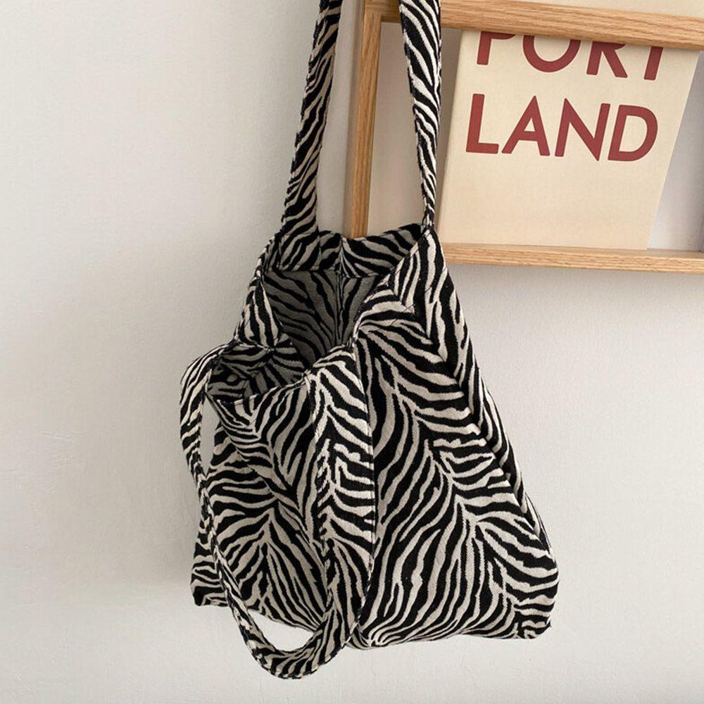 ♫DAPHNE♫ Girls Tote Handbags Large Capacity Crossbody Bags Shoulder Bag Women Zebra-stripe Canvas Fashion Messenger Bag