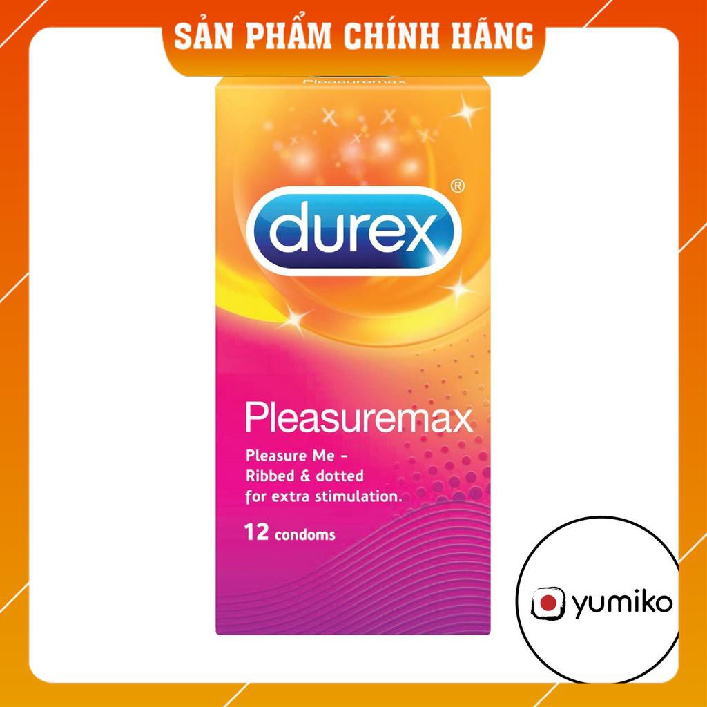 Bao Cao Su DUREX PLEASUREMAX - 56mm Gân Gai Kéo Dài Cuộc Yêu - Hộp 12c