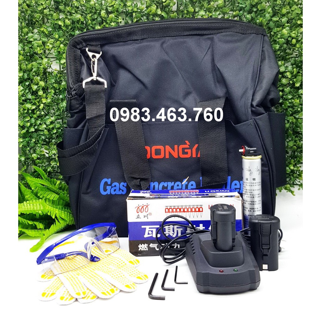 SÚNG BẮN ĐINH BÊ TÔNG DONGYA ST40 DÙNG GAS + ĐINH ST22 + BÌNH GA