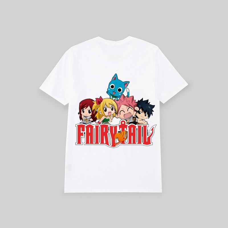 Áo phông thun in hình Fairy Tail anime chibi