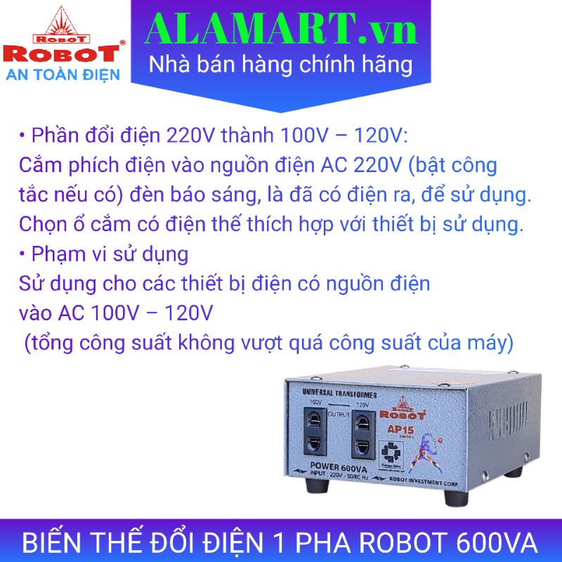 BIẾN THẾ ĐỔI ĐIỆN 1 PHA 600VA