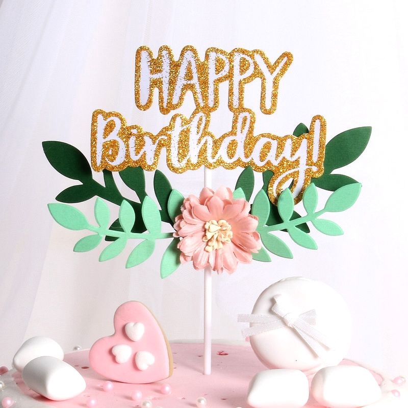 Topper HPBD vòng hoa