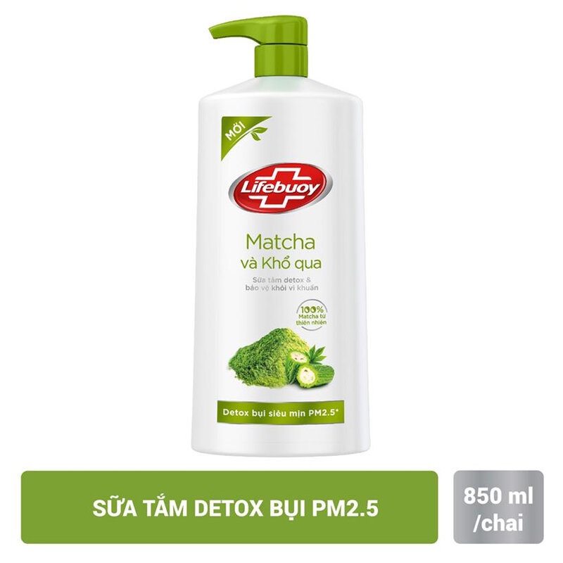 Sữa tắm Detox Lifebuoy - Than Hoạt Tính &amp; Bạc Hà (850g)