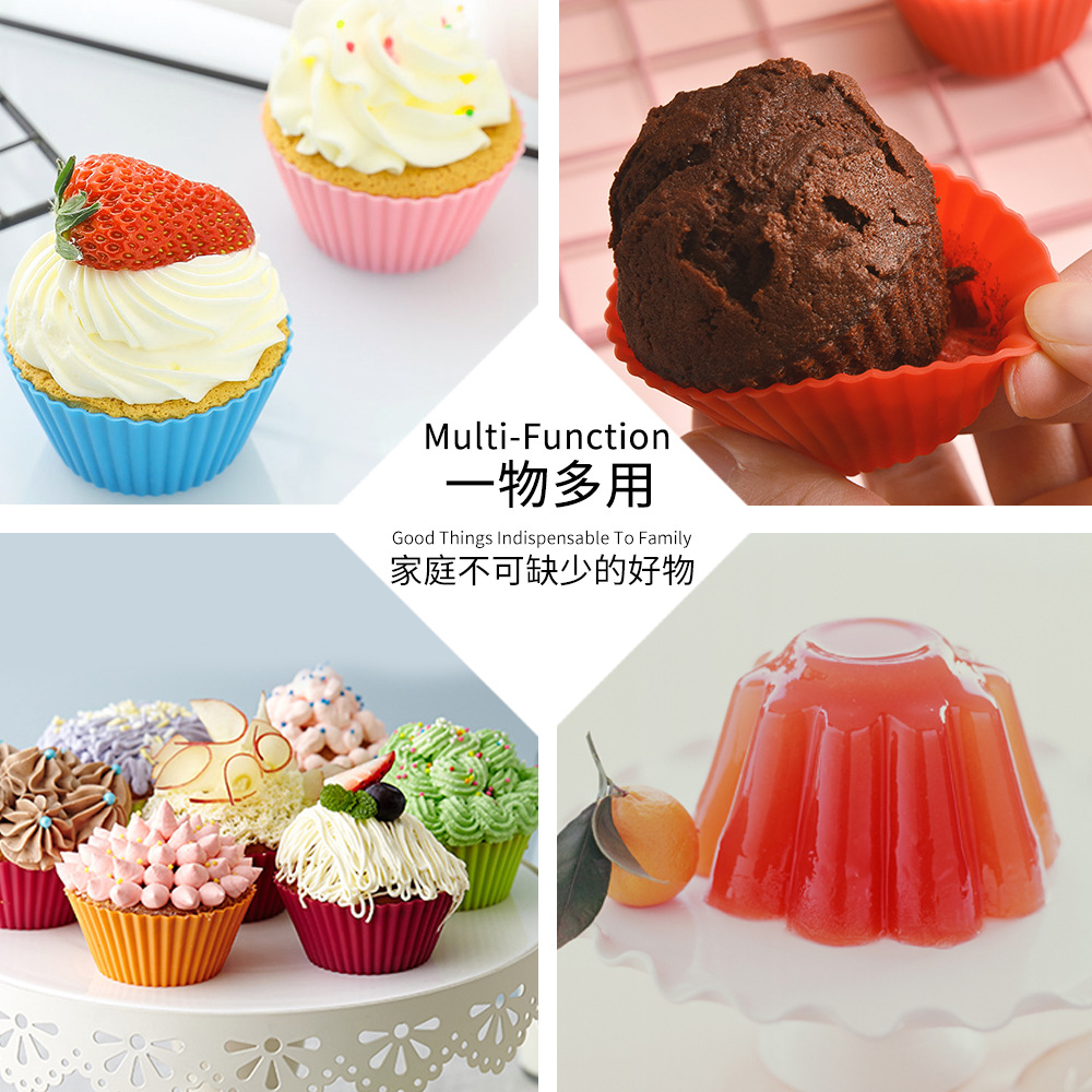 Cốc silicon làm bánh muffin chịu nhiệt độ cao tiện lợi cho nhà bếp
