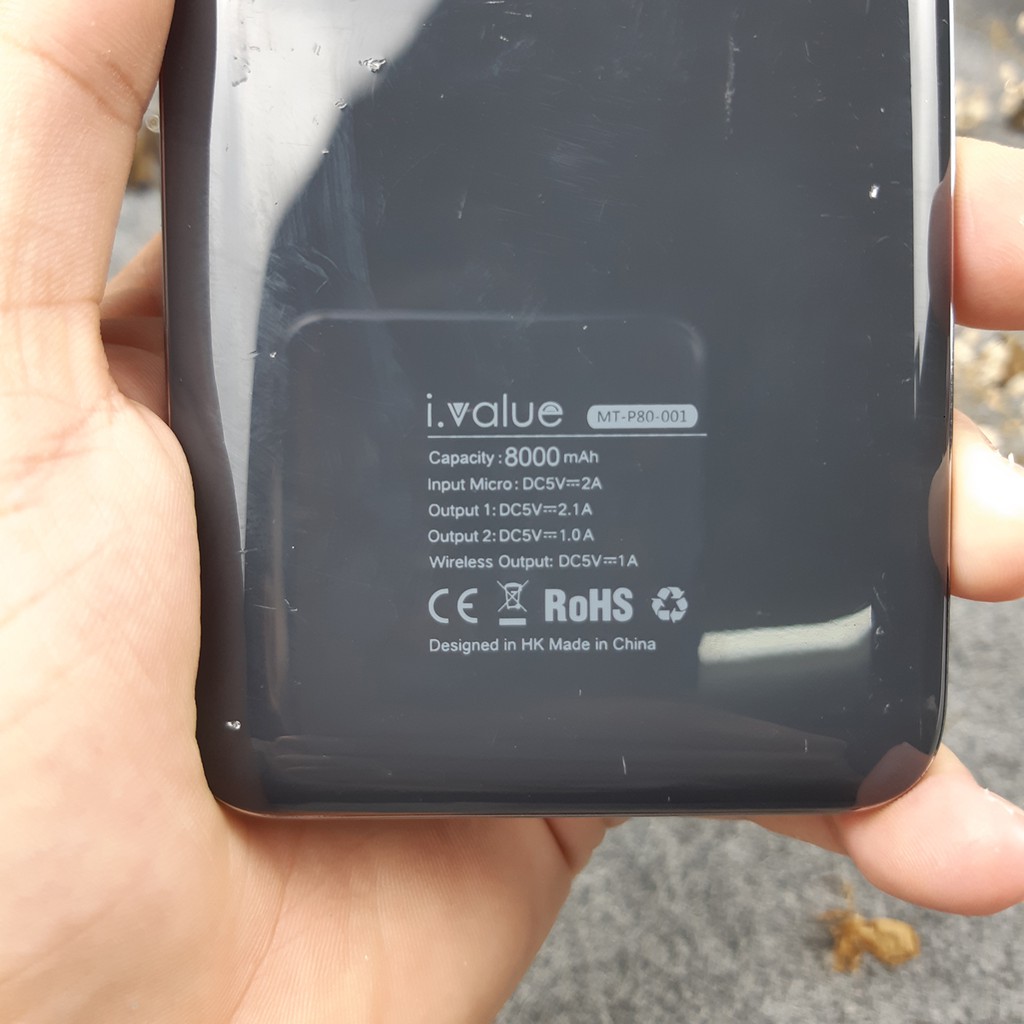 [GIMIGL50K Giảm thêm 50K] Pin sạc dự phòng wireless Li- polymer 8000mAh ivalue MTP100001