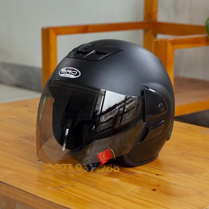 Mũ bảo hiểm chính hãng 3/4 có kính cho Nam GRO cao cấp - đủ màu - bảo hành 12 tháng