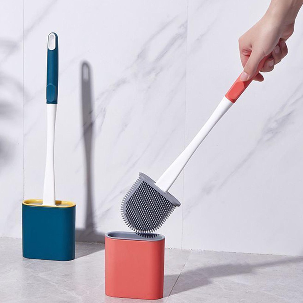 Giá Đỡ Bàn Chải Vệ Sinh Toilet Cán Dài Bằng Silicone Tiện Lợi