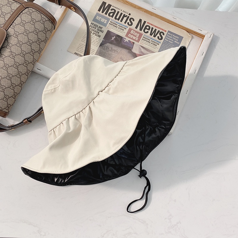 Nón Bucket Màu Đen Chống Tia Cực Tím Chống Tia UV Thời Trang Mùa Hè Cho Nữ