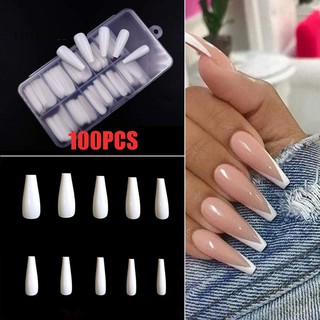 Set 100 móng tay giả trơn làm nail chuyên dụng