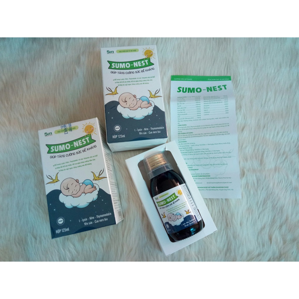 ✅ Sumo Nest tăng sức đề kháng cho bé Lọ 125ml/ Hộp 10 ống - Thực phẩm cho bé  ăn ngủ ngon, tiêu hóa tốt