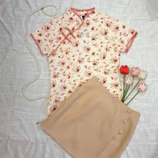 Áo sườn xám hoa