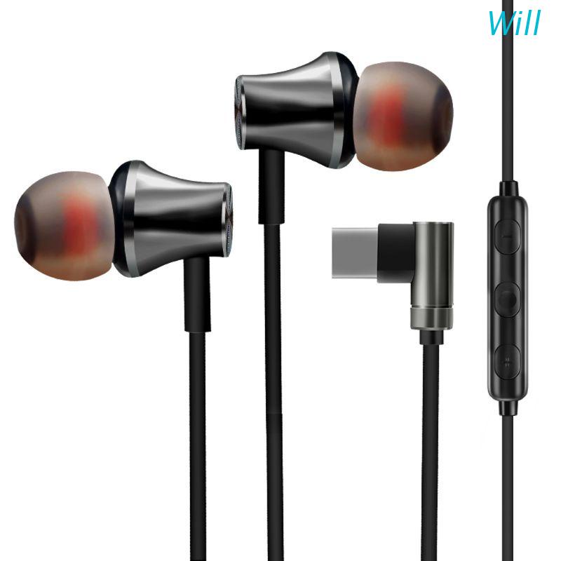 Tai Nghe Nhét Tai Bằng Kim Loại 90 Độ Âm Thanh Siêu Trầm Có Mic Cho Xiaomi MI 6 6X 8 Mix 2 2S Note 3 Huaw