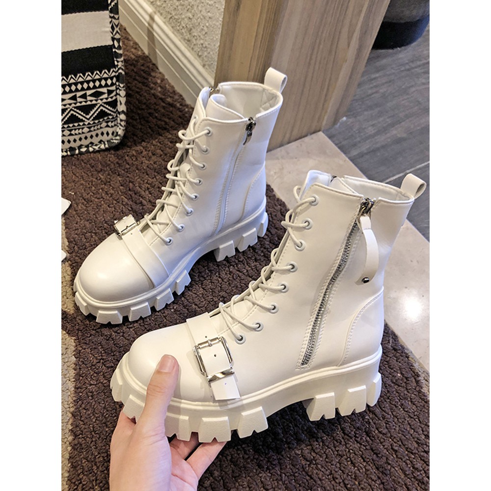 (Có sẵn) Boots Martin nữ phiên bản mới của Hàn Quốc giày cao cổ đế dày / Giày thu đông