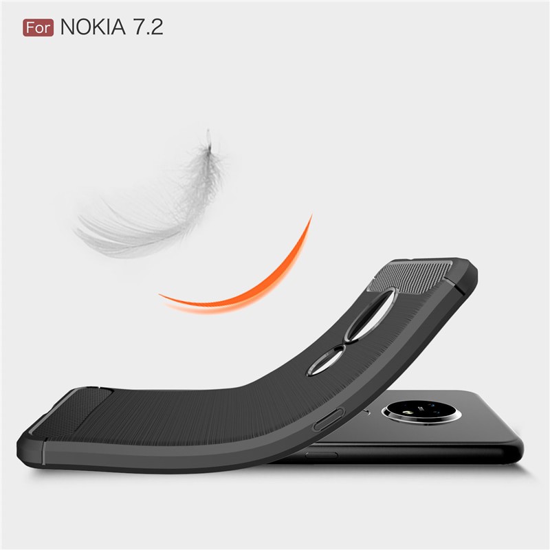 Ốp lưng chống sốc vân kim loại cho Nokia 7.2 hiệu Likgus (bảo vệ toàn diện, siêu mềm mịn) - Hàng chính hãng